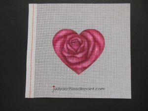 Rose Heart  Needlepoint Canvas