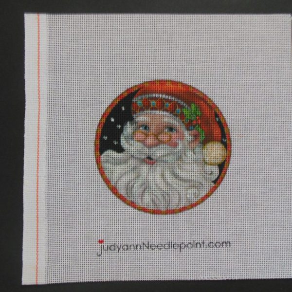 Santa Round Needlepoint Canvas
